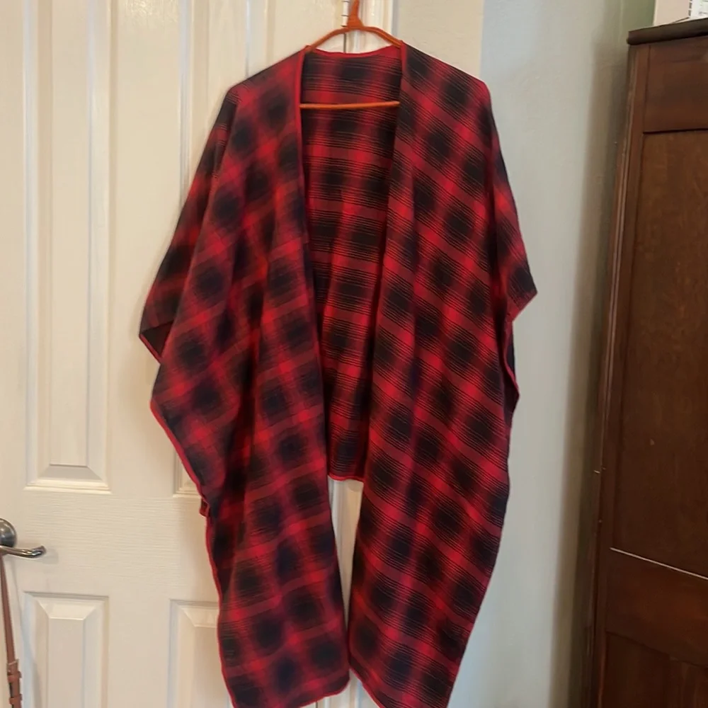 Scarf Shawl Buffalo Check Red Black Ladies Women’s Wrap Winter Fall Drape Fall